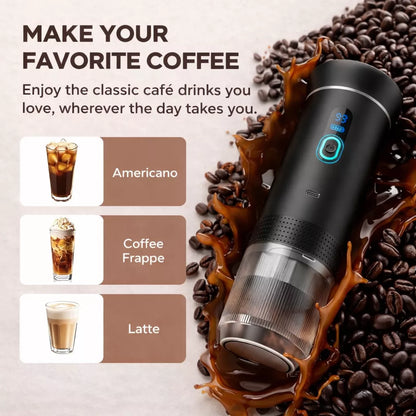 Portable Espresso Maker with Self-Heating - Electric Travel Coffee Machine for Nespresso & Ground Coffee - Wonderly™