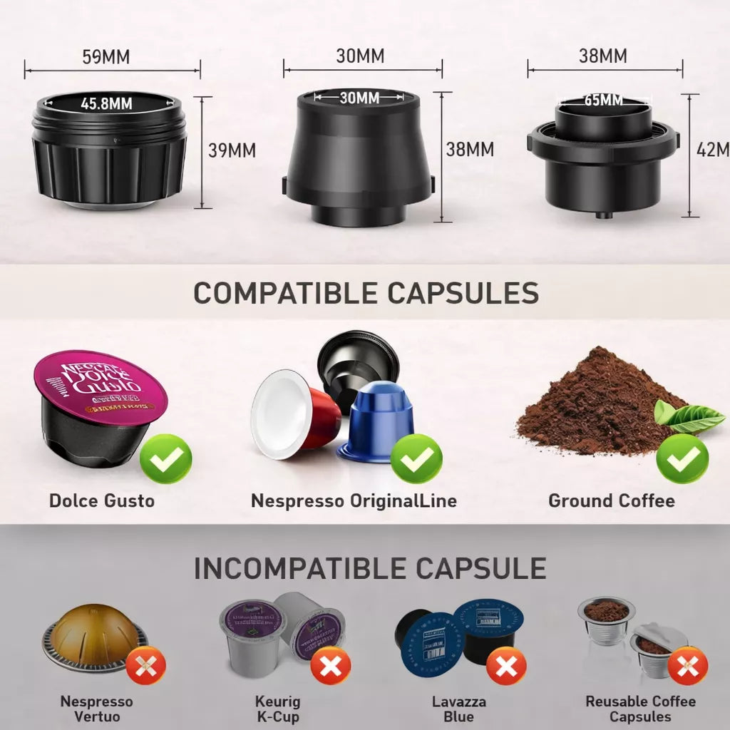 Portable Espresso Maker with Self-Heating - Electric Travel Coffee Machine for Nespresso & Ground Coffee - Wonderly™