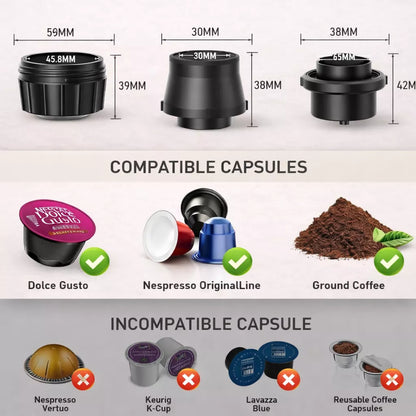 Portable Espresso Maker with Self-Heating - Electric Travel Coffee Machine for Nespresso & Ground Coffee - Wonderly™