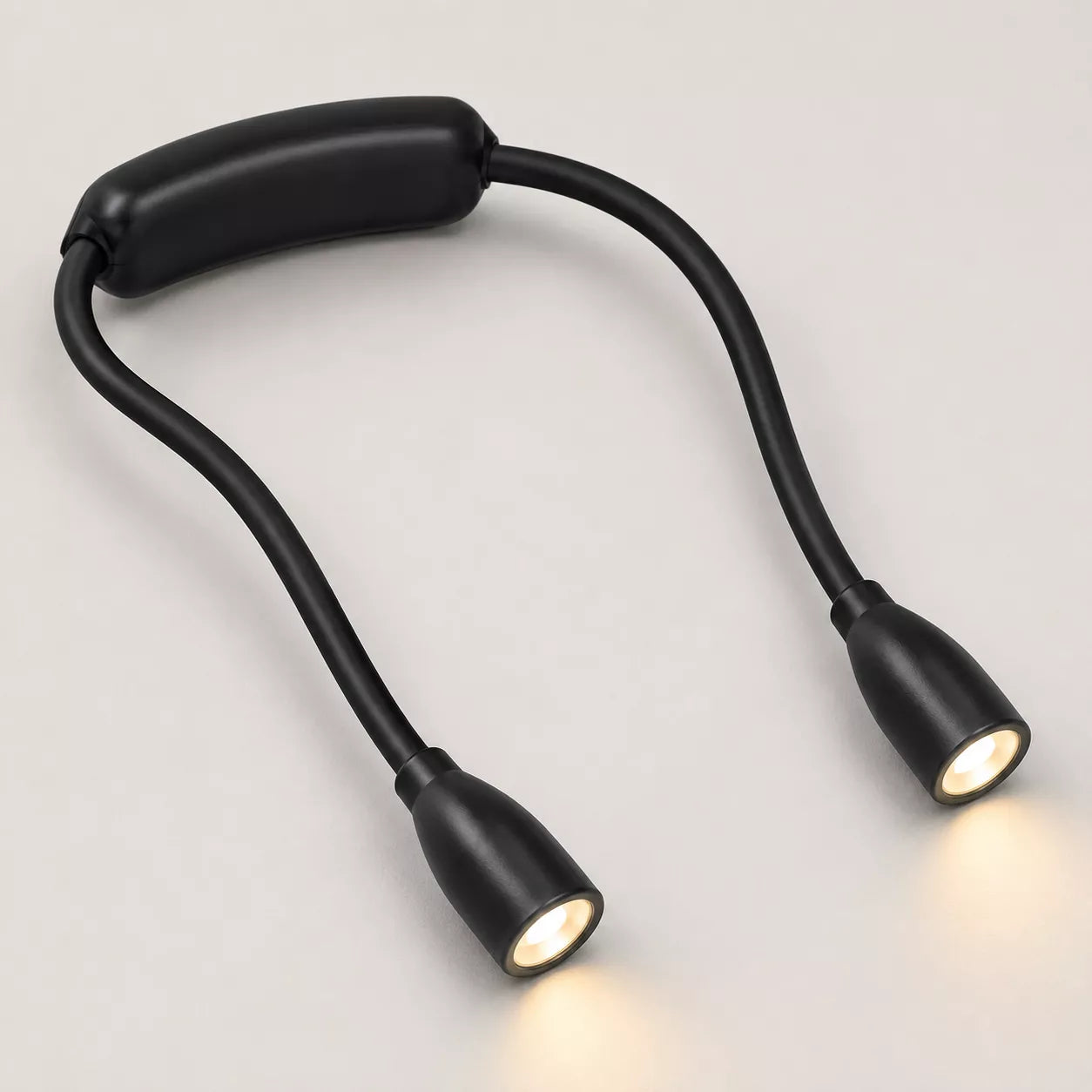 Rechargeable neck reading light with flexible dual LED lights book reading light