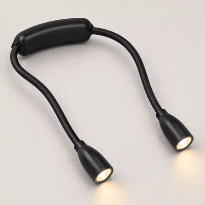 Rechargeable neck reading light with flexible dual LED lights book reading light