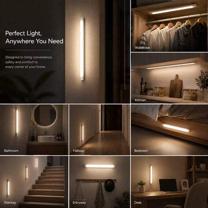 Motion sensor light bar perfect for illuminating kitchen, bedroom, closet
