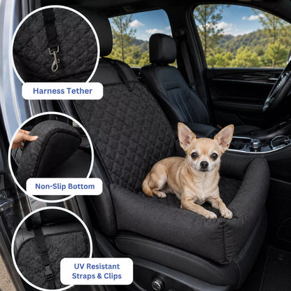 Dog Car Seat Bed –  Travel Booster for Small Dogs