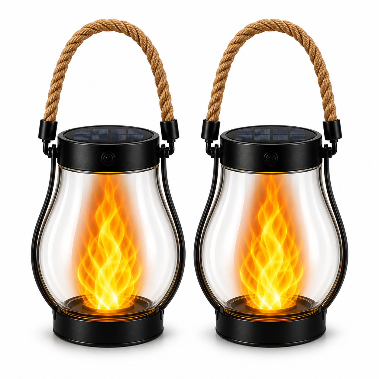 Solar Flame Lantern – Waterproof Flickering LED Outdoor Hanging Light