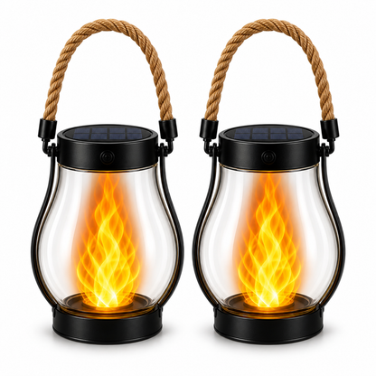 Solar Flame Lantern – Waterproof Flickering LED Outdoor Hanging Light