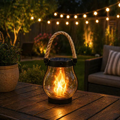 Solar Flame Lantern – Waterproof Flickering LED Outdoor Hanging Light