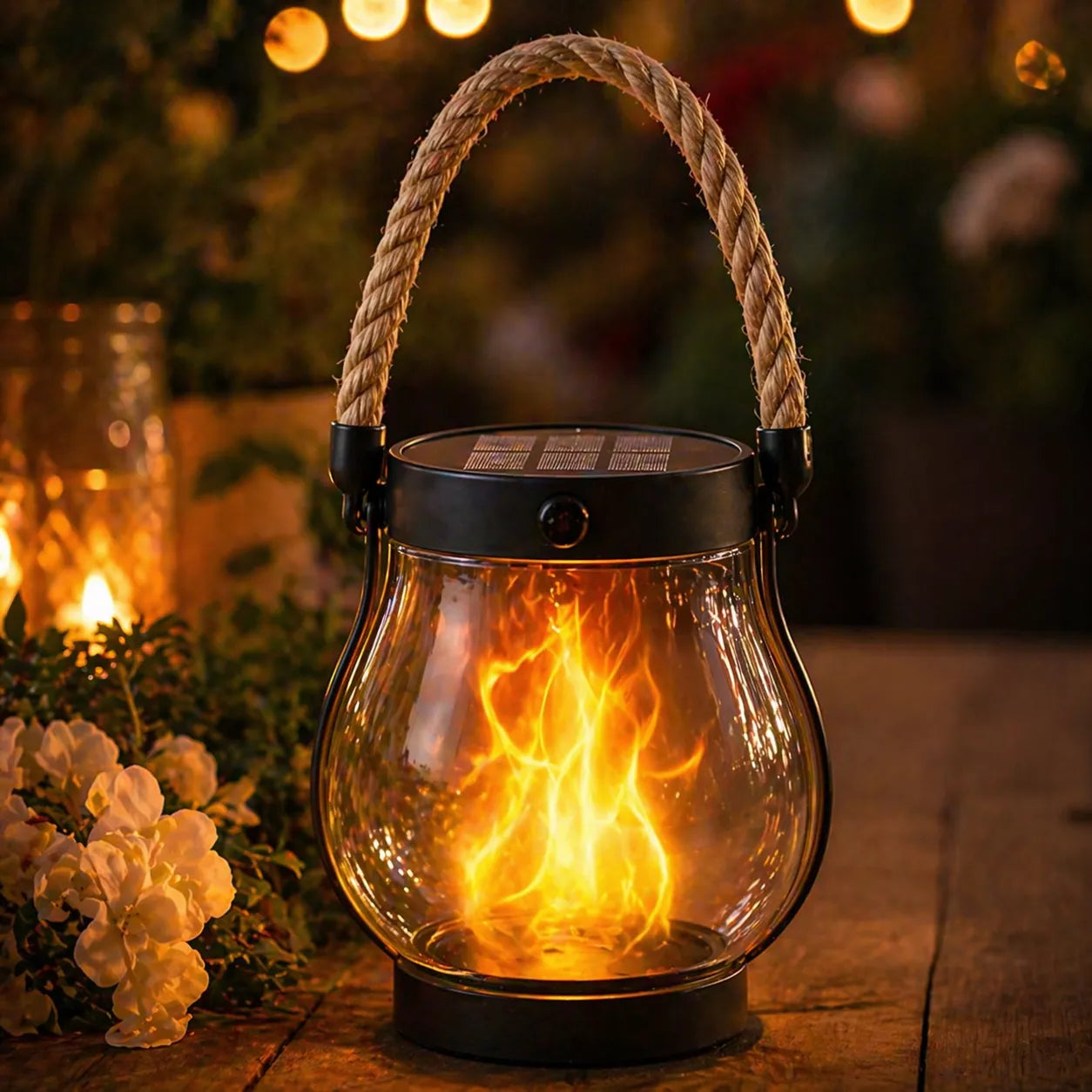Solar Flame Lantern – Waterproof Flickering LED Outdoor Hanging Light