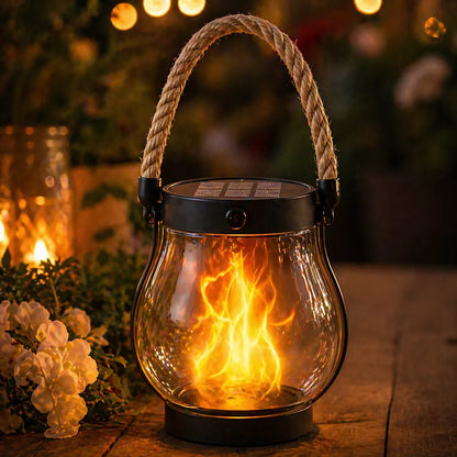 Solar Flame Lantern – Waterproof Flickering LED Outdoor Hanging Light