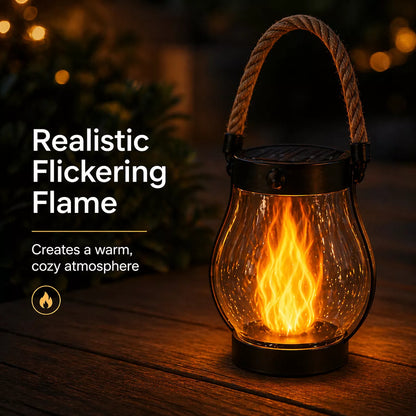 Solar Flame Lantern – Waterproof Flickering LED Outdoor Hanging Light