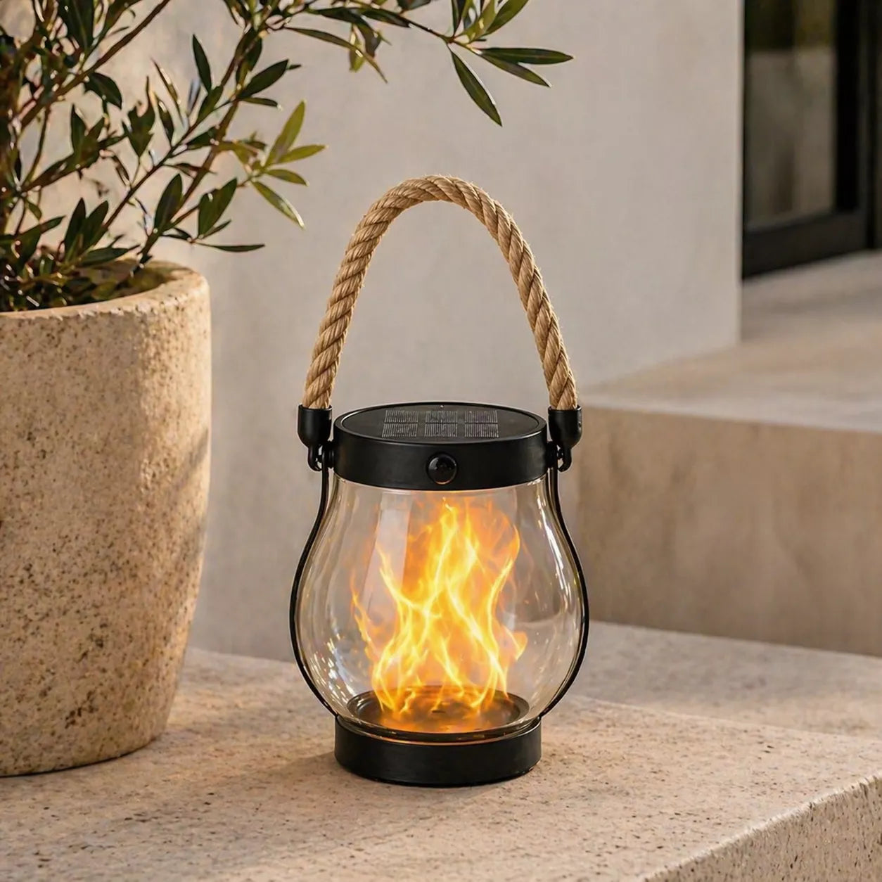 Solar Flame Lantern – Waterproof Flickering LED Outdoor Hanging Light