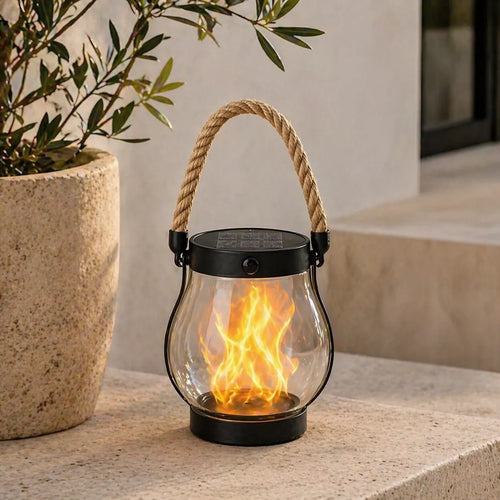 Solar Flame Lantern – Waterproof Flickering LED Outdoor Hanging Light