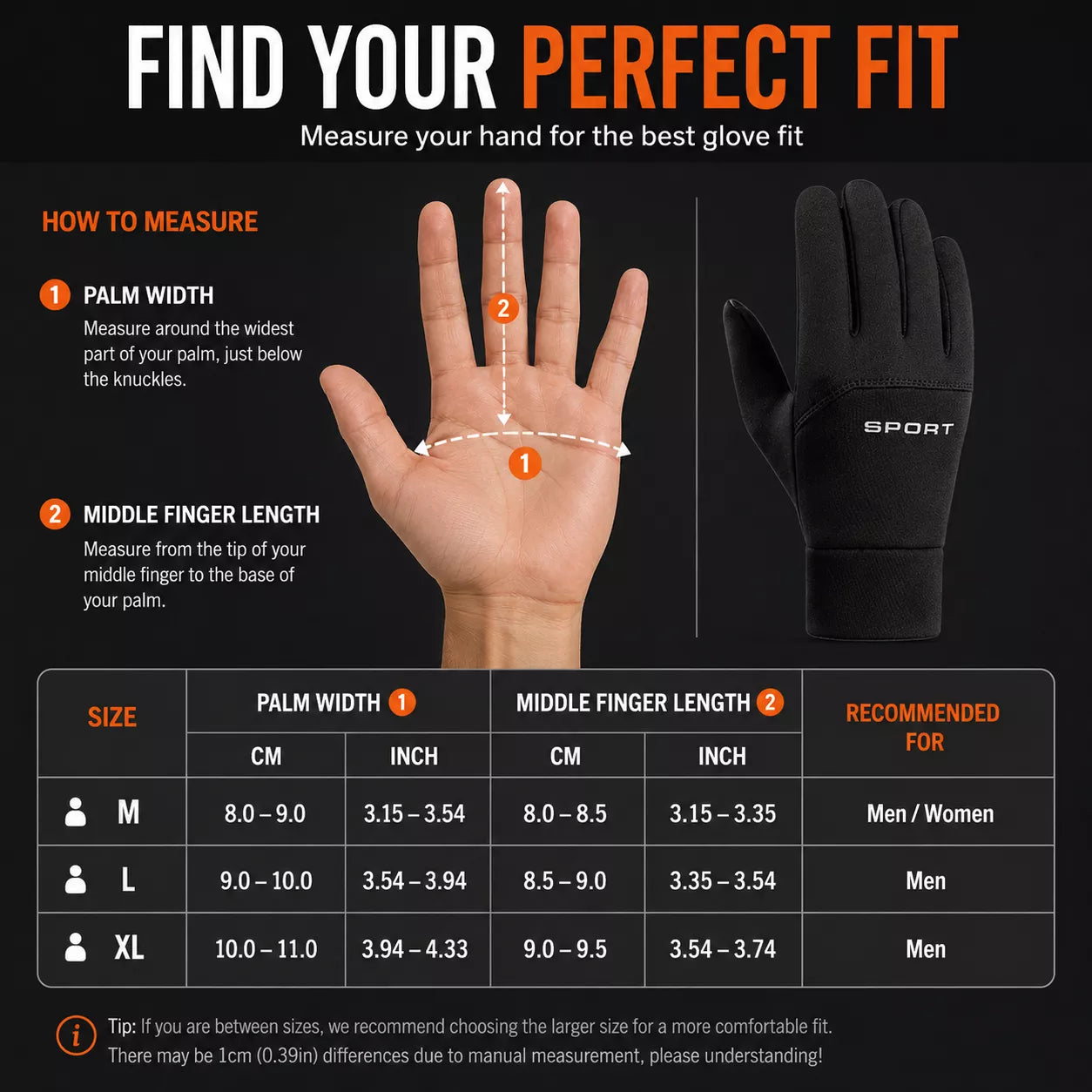 Touchscreen Thermal Gloves – Water Resistant Fleece-Lined Winter Gloves
