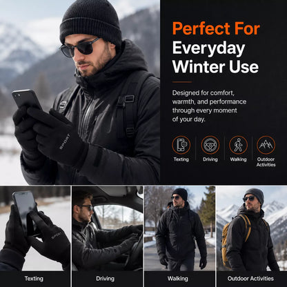 Touchscreen Thermal Gloves – Water Resistant Fleece-Lined Winter Gloves