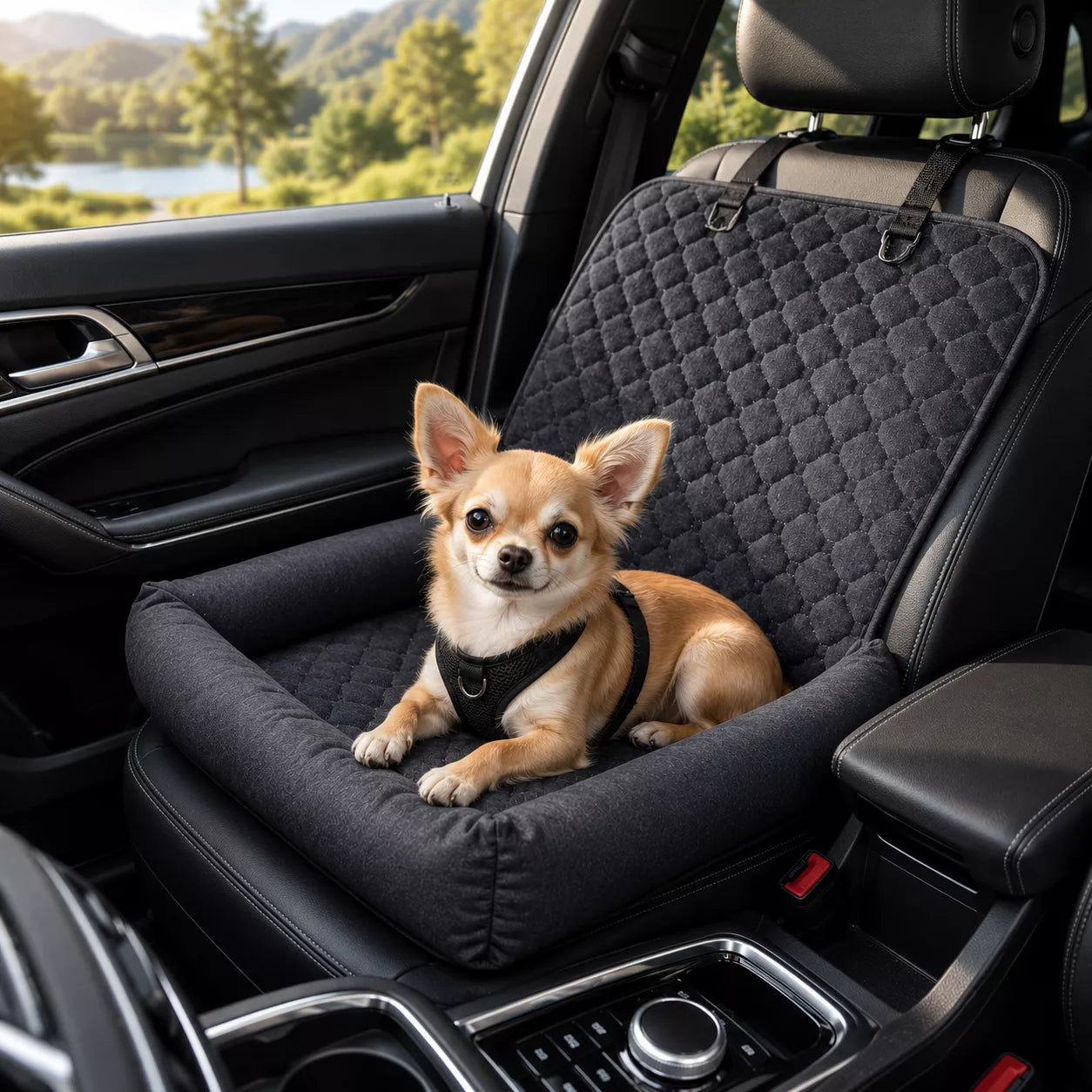 Dog Car Seat Bed –  Travel Booster for Small Dogs