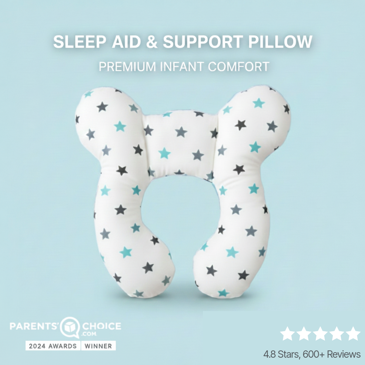 Infant Head Support Pillow for Car Seats & Strollers
