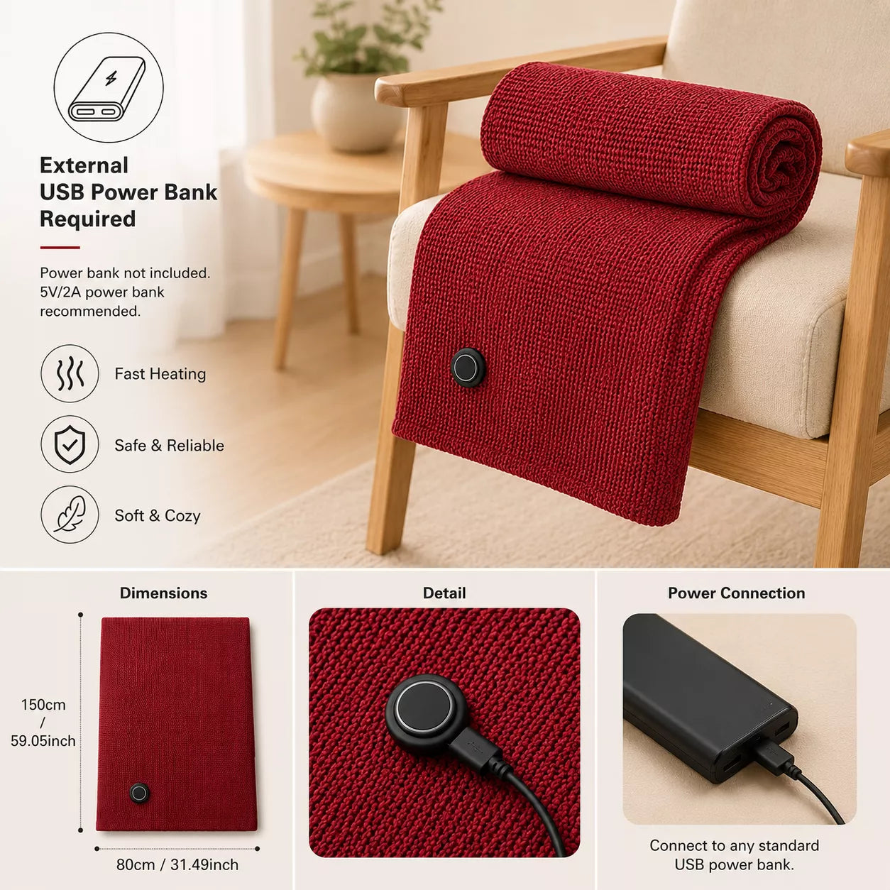 Portable heated shawl for relaxing at home