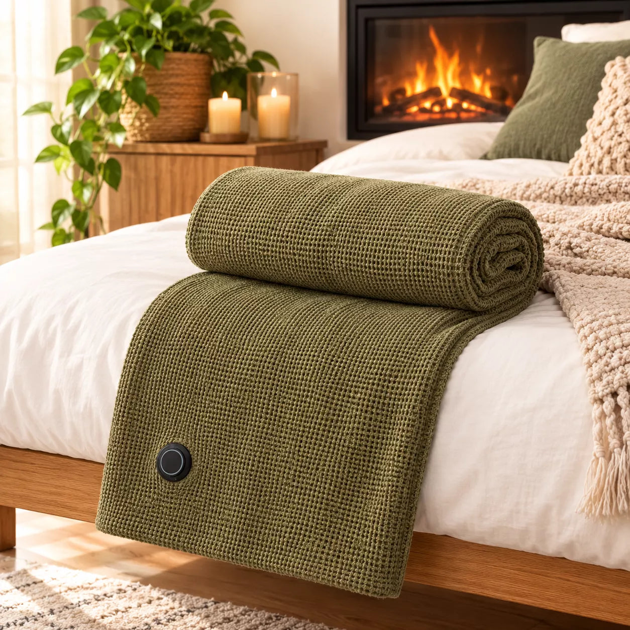 USB heated shawl for adjustable wearable warmth