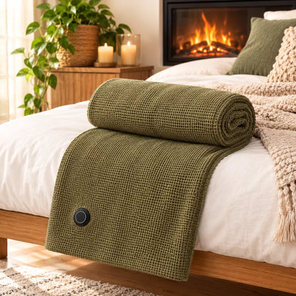 USB heated shawl for adjustable wearable warmth