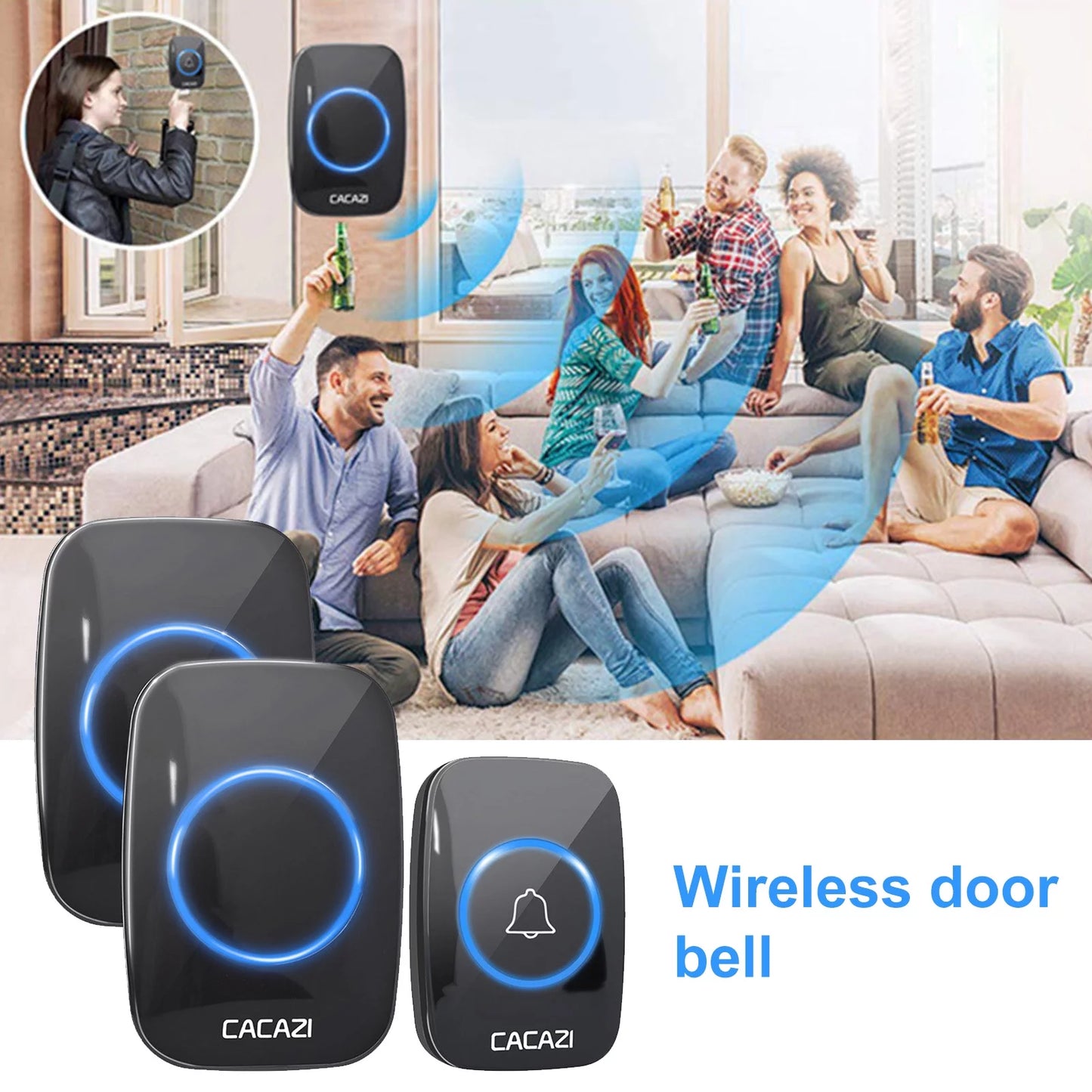 Wireless Doorbell System - Electronic Door Bell with Chime