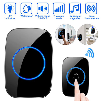Wireless Doorbell System - Electronic Door Bell with Chime