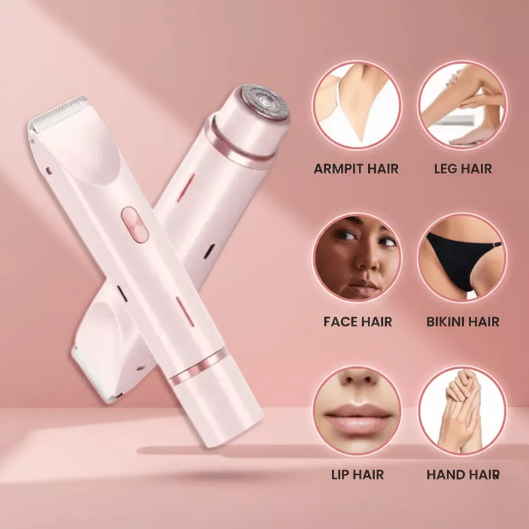2-in-1 Women's Electric Razor – Silky Smooth Bikini Hair Trimmer, No Irritation