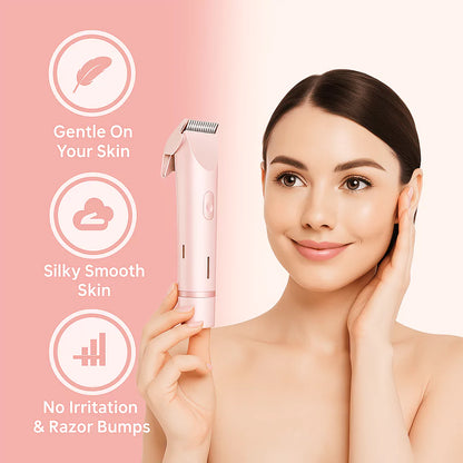 2-in-1 Women's Electric Razor – Silky Smooth Bikini Hair Trimmer, No Irritation