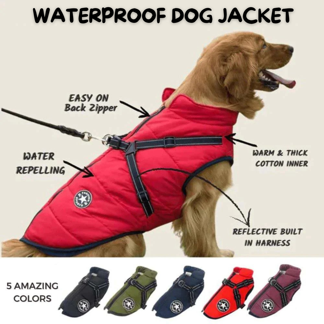 Features callout of the Waterproof Dog Raincoat