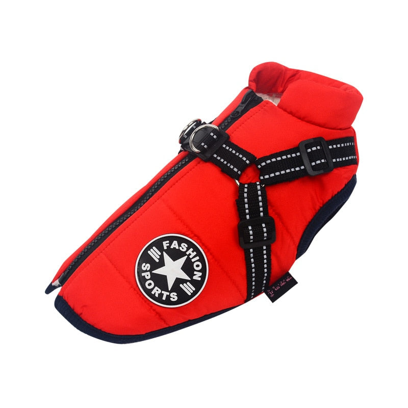 Waterproof Dog Raincoat - Water Resistant Dog Jacket with Harness