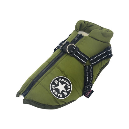 Waterproof Dog Raincoat - Water Resistant Dog Jacket with Harness